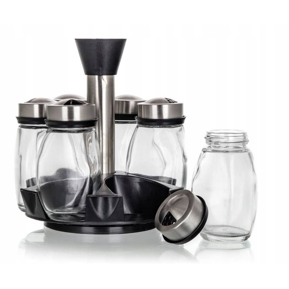 STOJAK pojemniki NA PRZYPRAWY 6x 120 ml słoiczki przyprawnik do kuchni