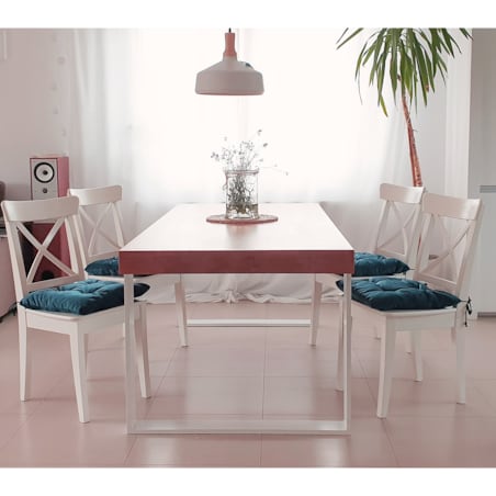 Zestaw 4 poduszek na krzesło/stołek, standard, 40x40 cm, Turkus