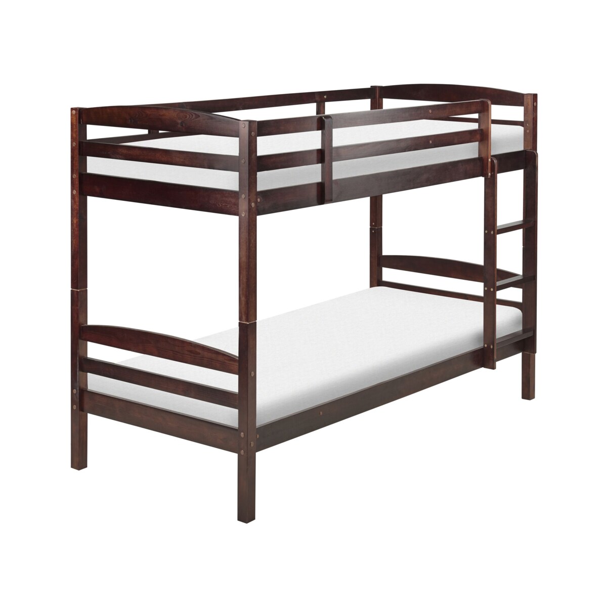 Łóżko piętrowe drewniane 90 x 200 cm ciemne REGAT