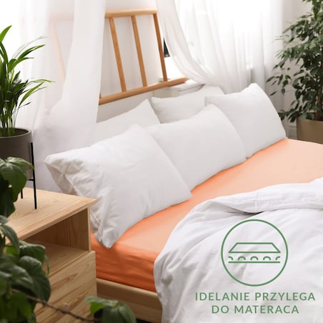 Prześcieradło jersey z gumką 200x220 kolor Łosoś