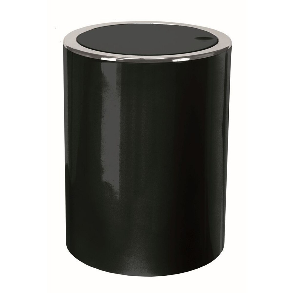 Kleine Wolke Clap Kosz łazienkowy czarny 5 litrów srebrny rant