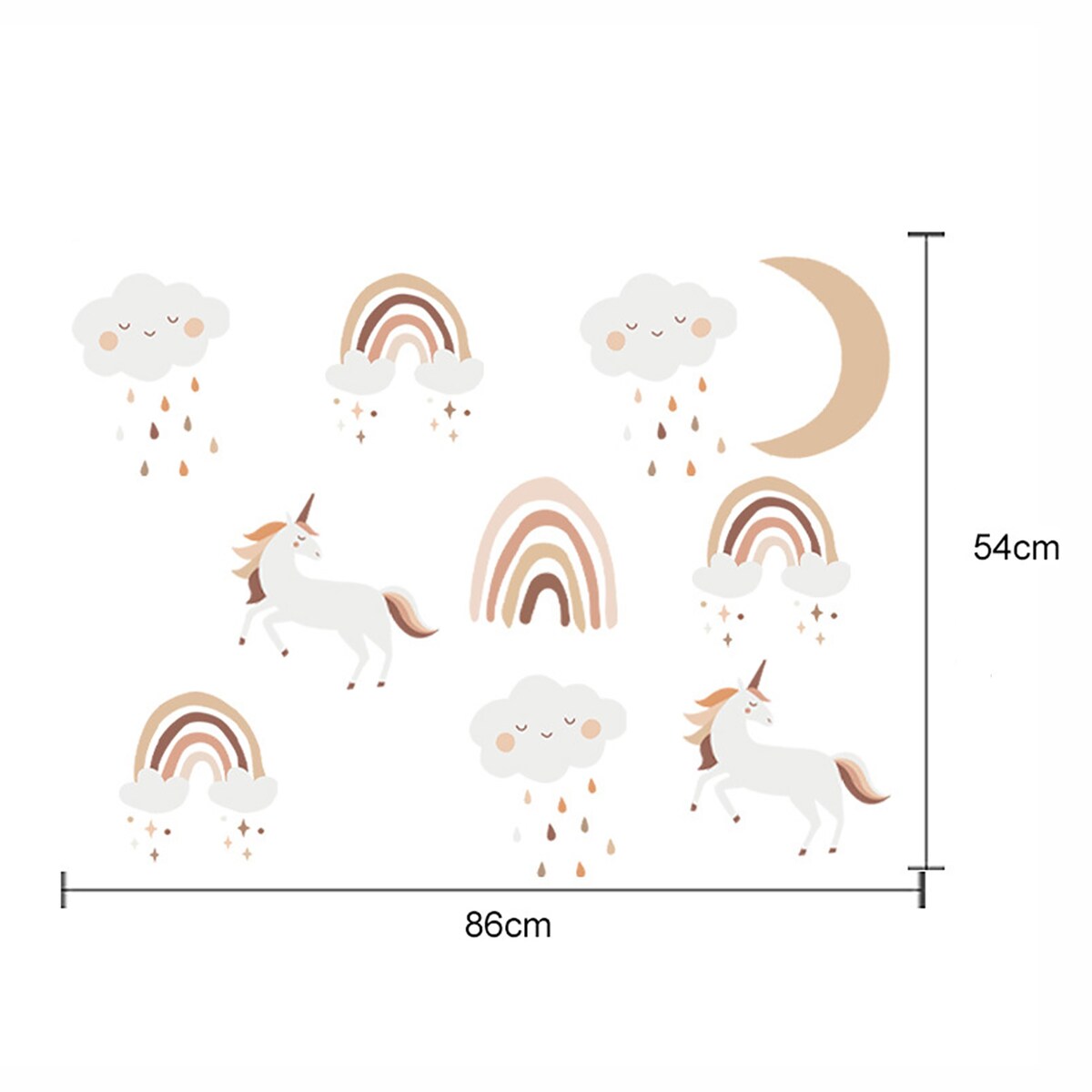 naklejki na ścianę do pokoju dziecka, sipo, jednorożce boho