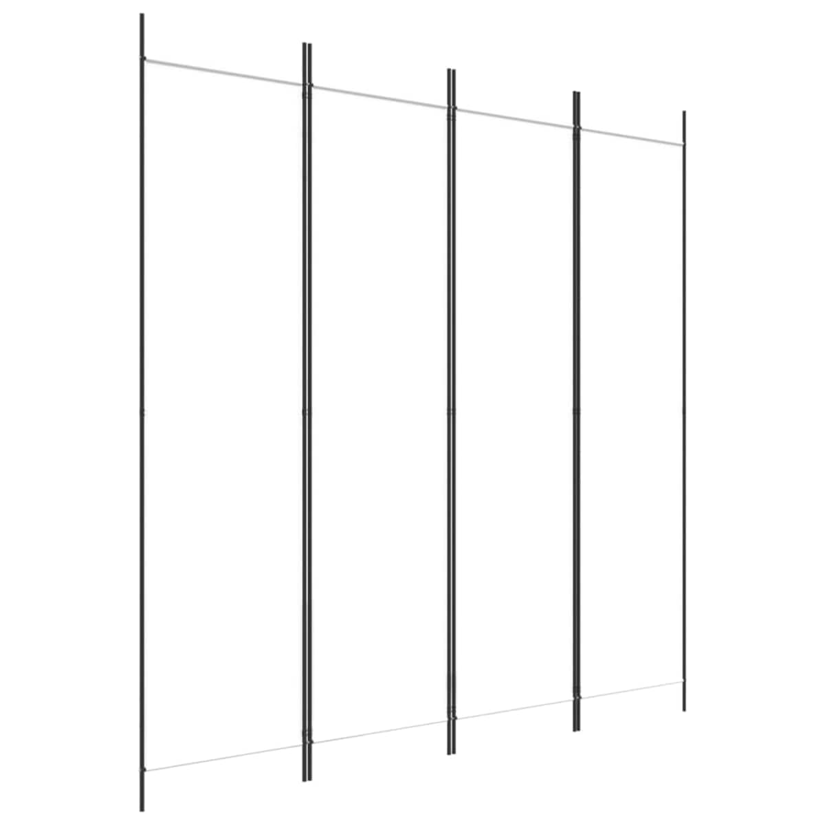 vidaXL Parawan 4-panelowy, biały, 200x200 cm, tkanina