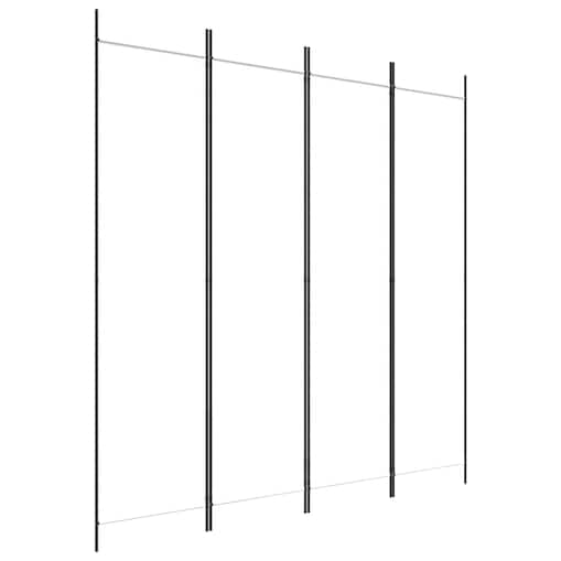 vidaXL Parawan 4-panelowy, biały, 200x200 cm, tkanina