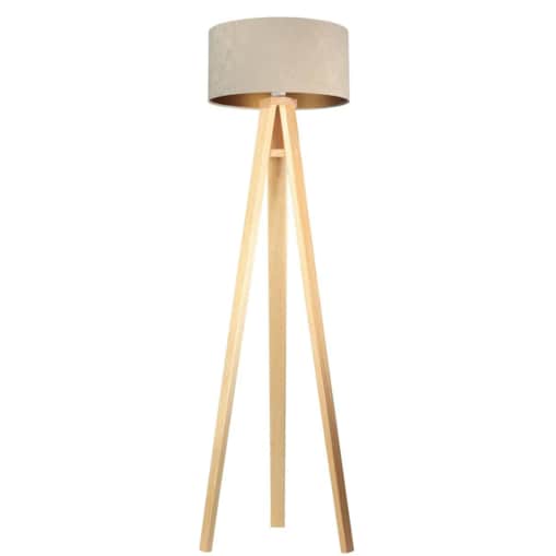 Lampa stojąca HOME 40 beżowa/złota/sosna
