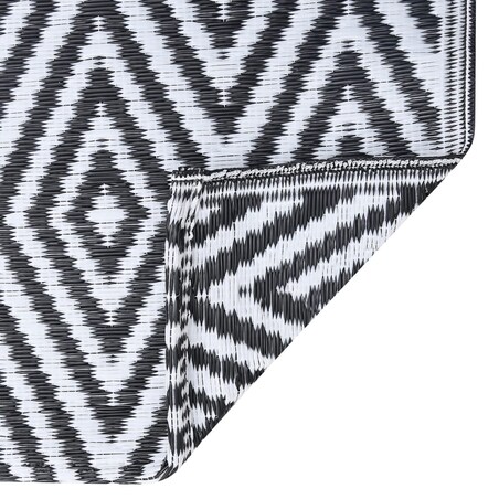 vidaXL Dywan na zewnątrz, ARAKIL biało-czarny, 120x180 cm, PP