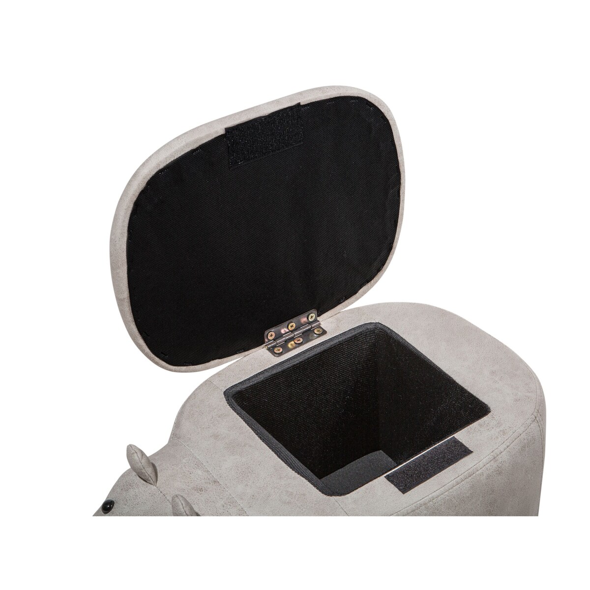 Pufa zwierzak ze schowkiem ekoskóra jasnoszara HIPPO