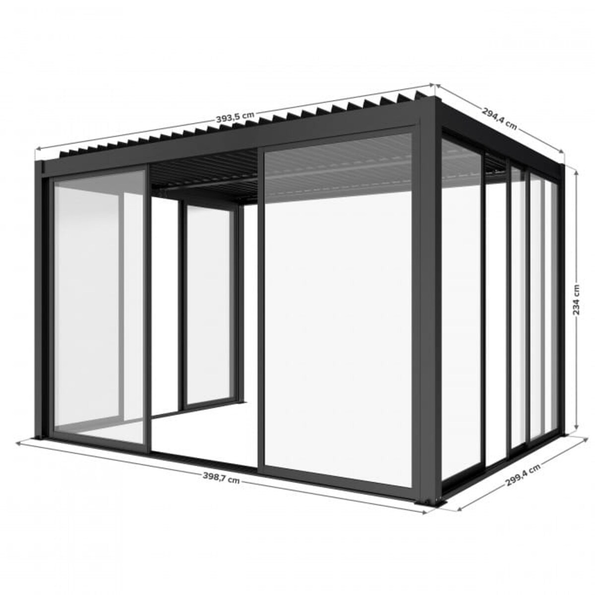 Pergola ogrodowa elektryczna Luxe 3x4m LED antracytowa