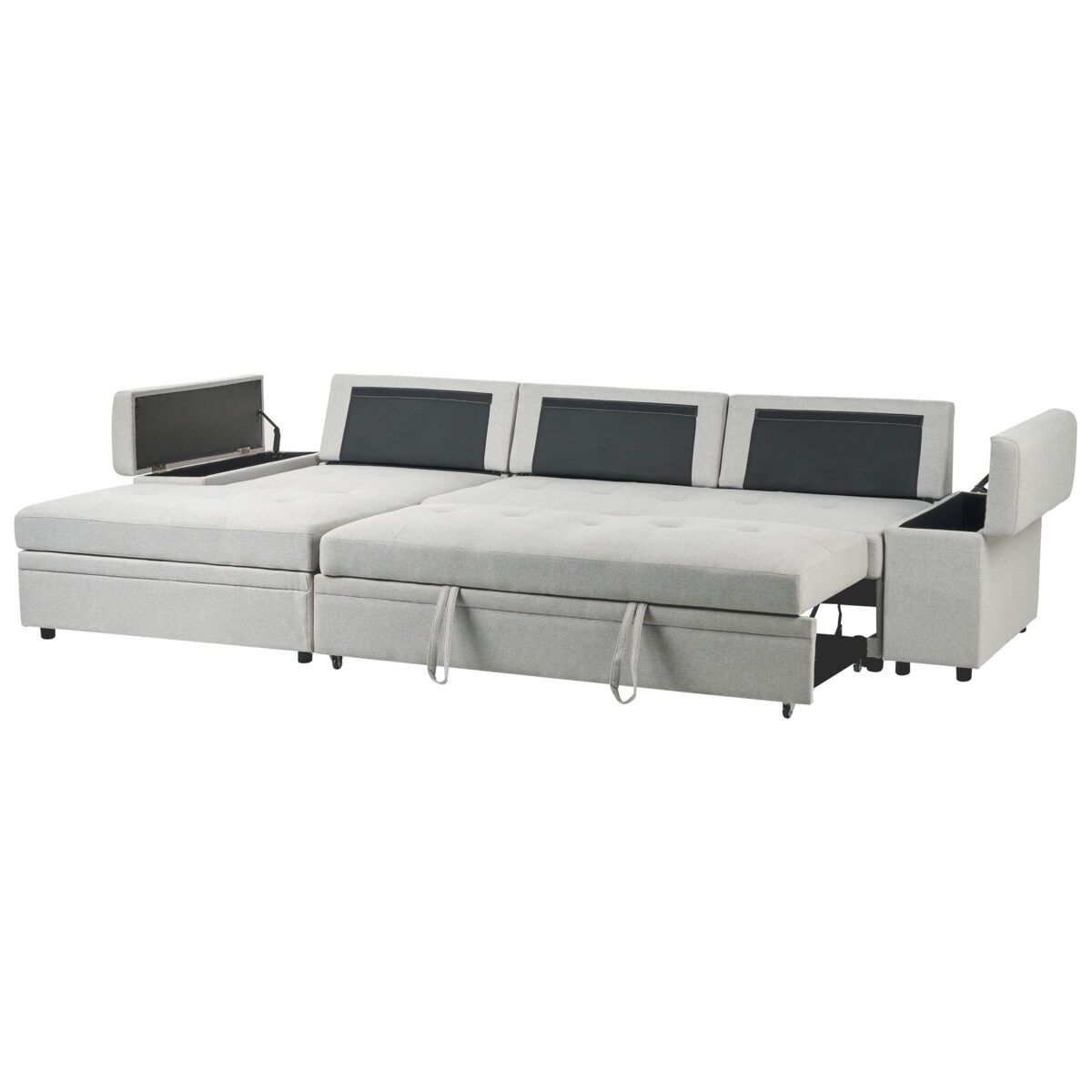 Sofa narożna prawostronna HRISEY Jasnoszary Prawostronny