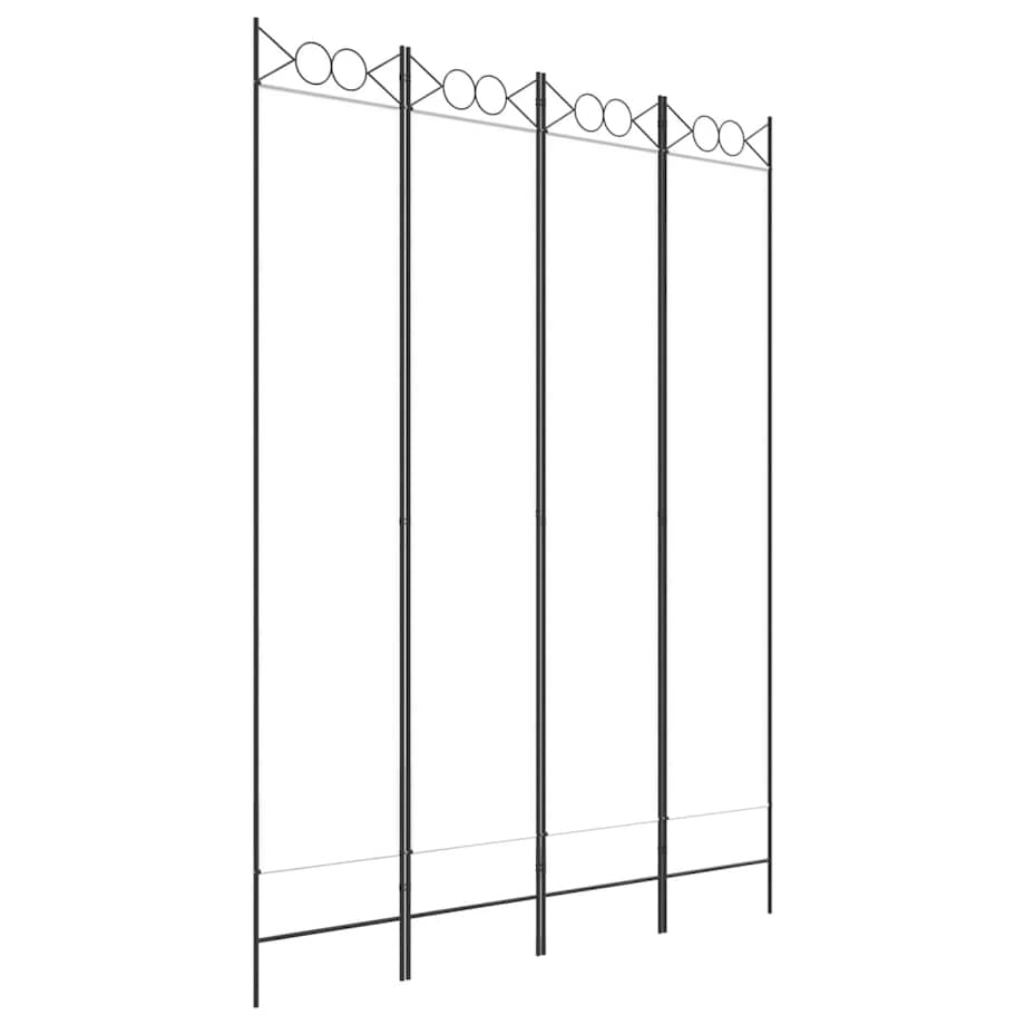 vidaXL Parawan 4-panelowy, biały, 160x220 cm, tkanina