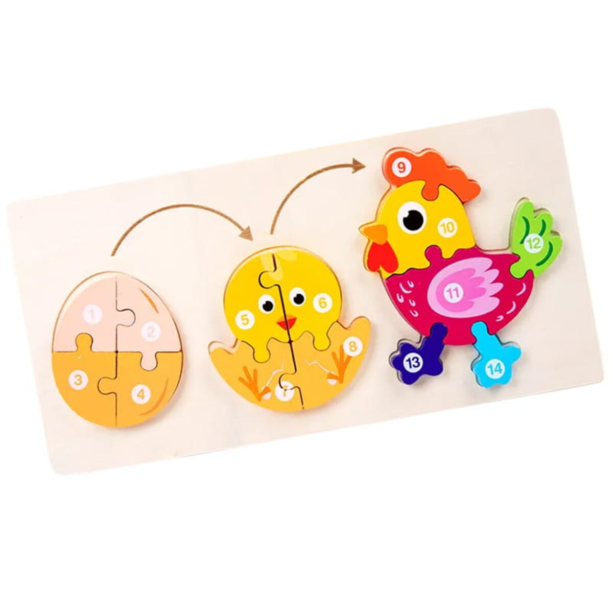 Puzzle drewniane - od Małego do Dużego - Kurka