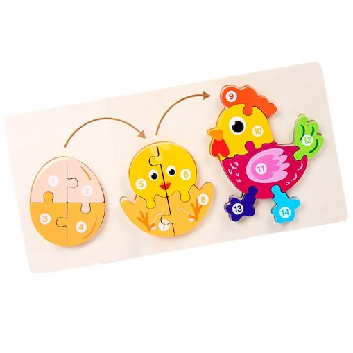 Puzzle drewniane - od Małego do Dużego - Kurka
