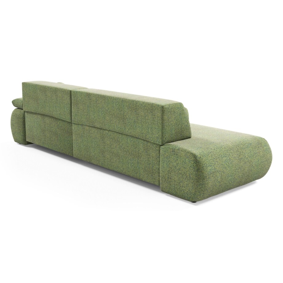 Narożnik rozkładany PENTI z pojemnikiem na pościel, prawy, zielony