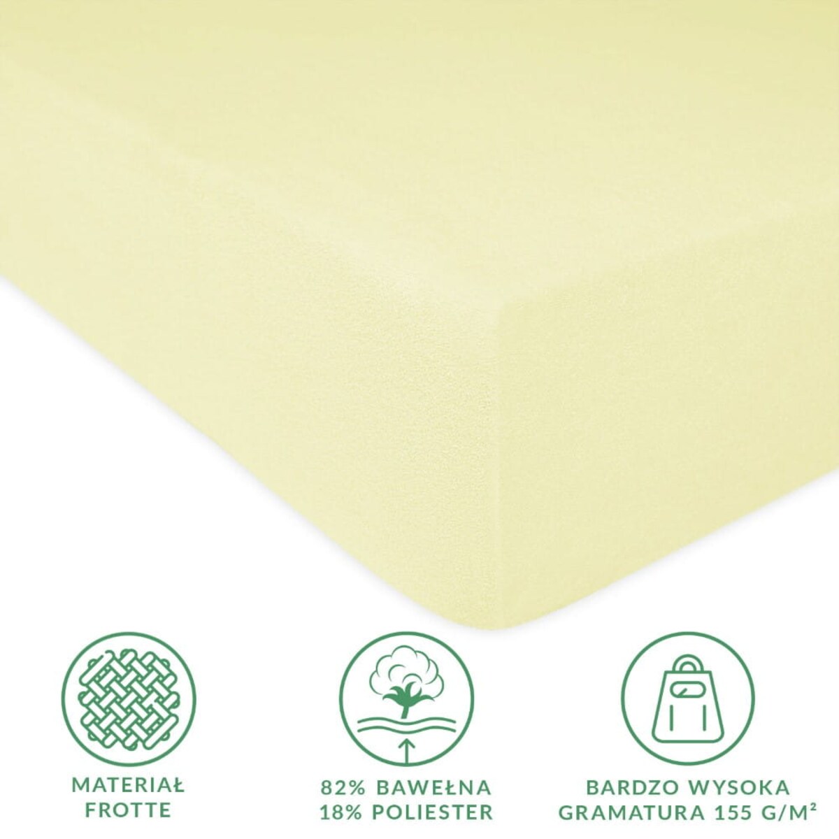 Prześcieradło frotte z gumką 60x120 kolor krem