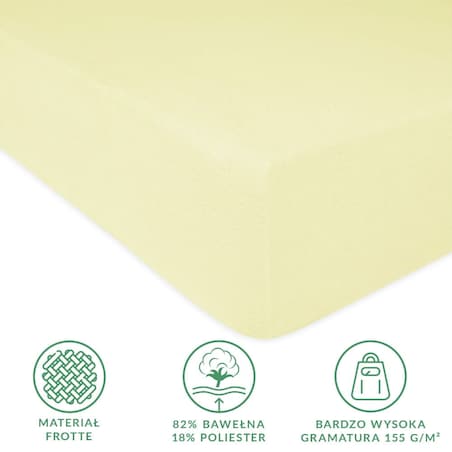 Prześcieradło frotte z gumką 60x120 kolor krem