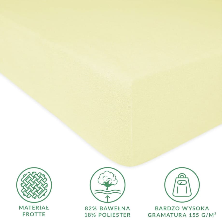 Prześcieradło frotte z gumką 60x120 kolor krem