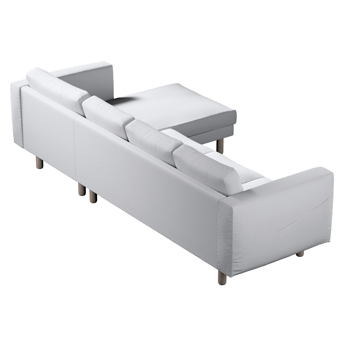 Pokrowiec na sofę Norsborg 4-osobową z szezlongiem, biała bukla, 291 x 88/157 x 85 cm, Boucle Teddy