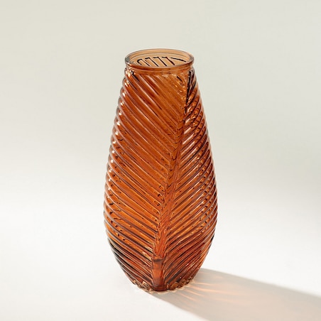 Szklany wazon Leaf II 13x10x29 cm, 13x10x29 cm