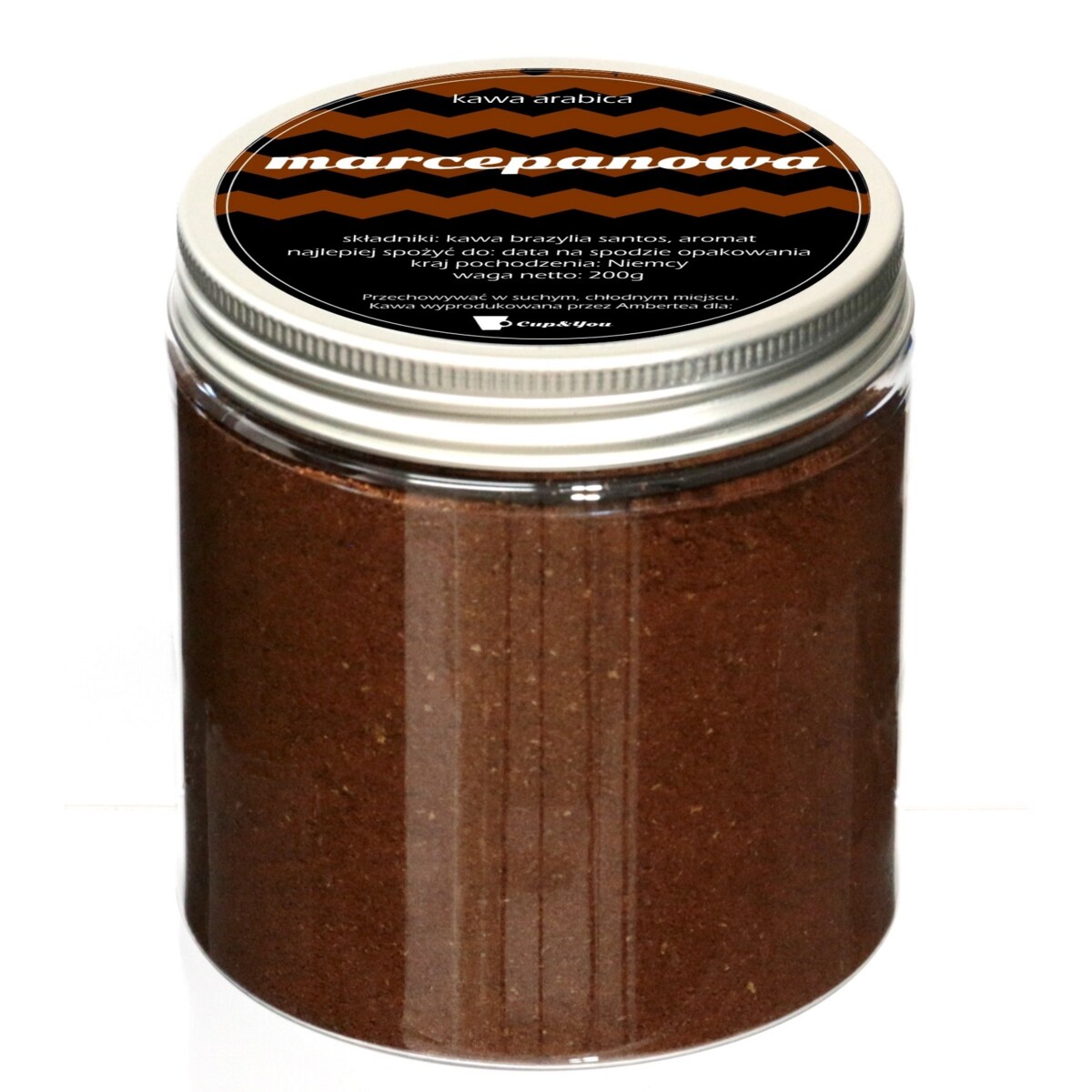 Kawa aromatyzowana smakowa MARCEPANOWA mielona ARABICA PREMIUM 200g Cup&You na prezent upominek dla kobiety mężczyzny faceta mamy taty żony męża