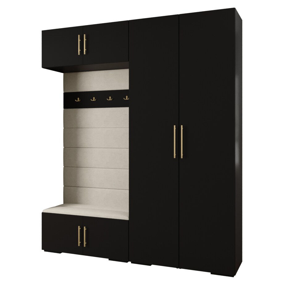 Garderoba do przedpokoju INOVA 3 Z18 czarny+złoty+manila02