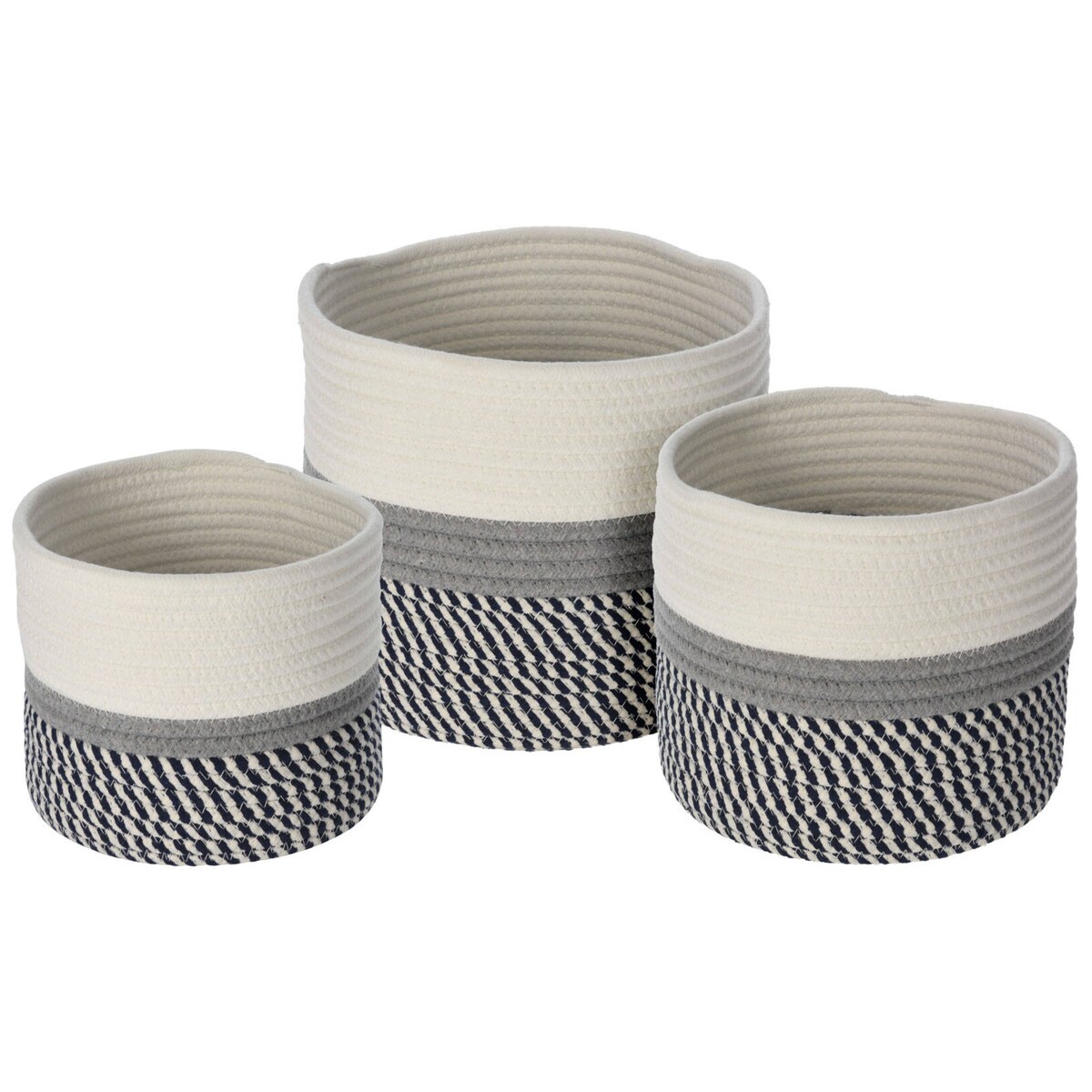 Kosz do przechowywania z bawełny, 3 sztuki