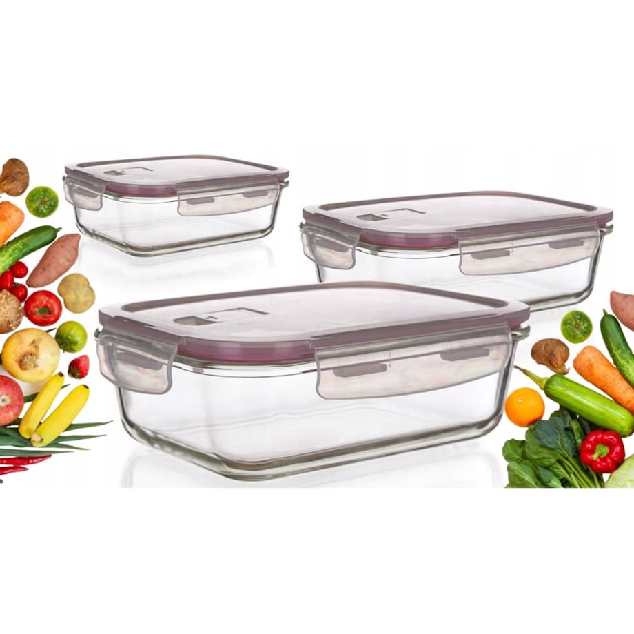 POJEMNIKI NA JEDZENIE DO LODÓWKI box 550,950,1450 ml HERMETYCZNE żywność
