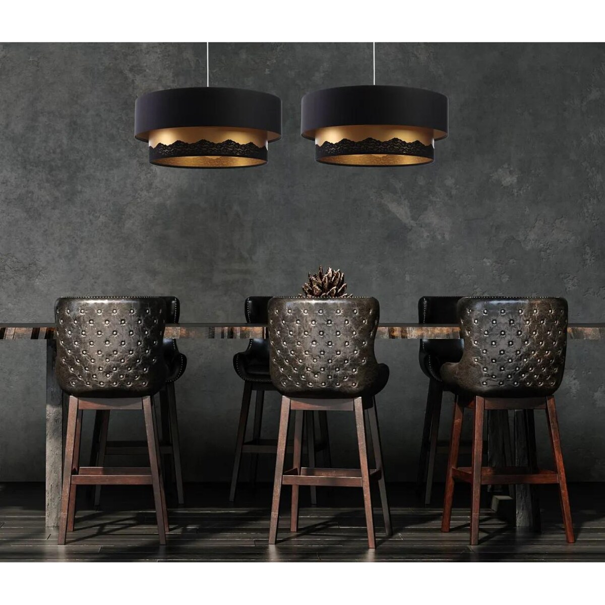 Lampa wisząca DOUBLE ELEGANT 40 czarna/złota