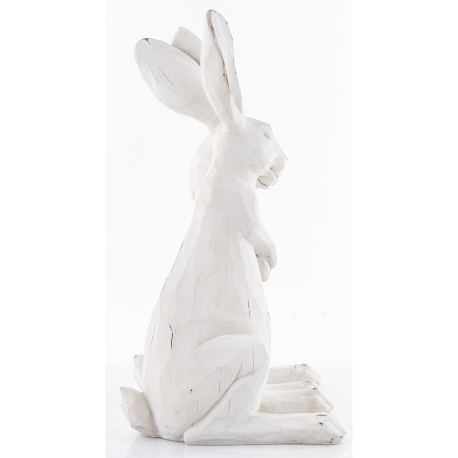 Dekoracja - figurka 2 białe ZAJĄCZKI-2 przytulone 32x20x17 cm