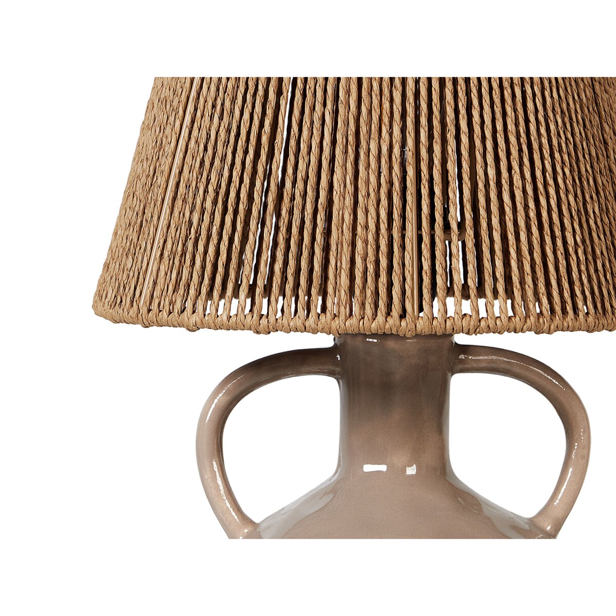 Lampa stołowa ceramiczna beżowoszara LARISSOS