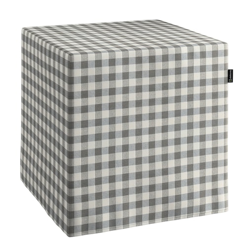 Pufa kostka, szaro-biała kratka (1,5x1,5cm), 40 x 40 x 40 cm, Quadro