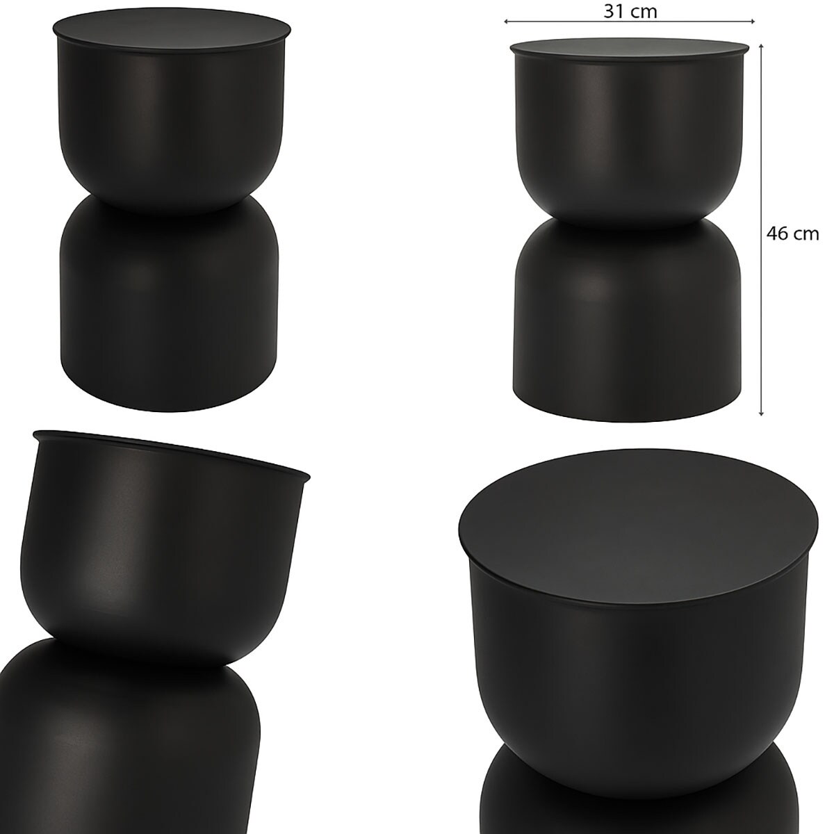 Stolik kolumna DISA, matowy, Ø 31 cm