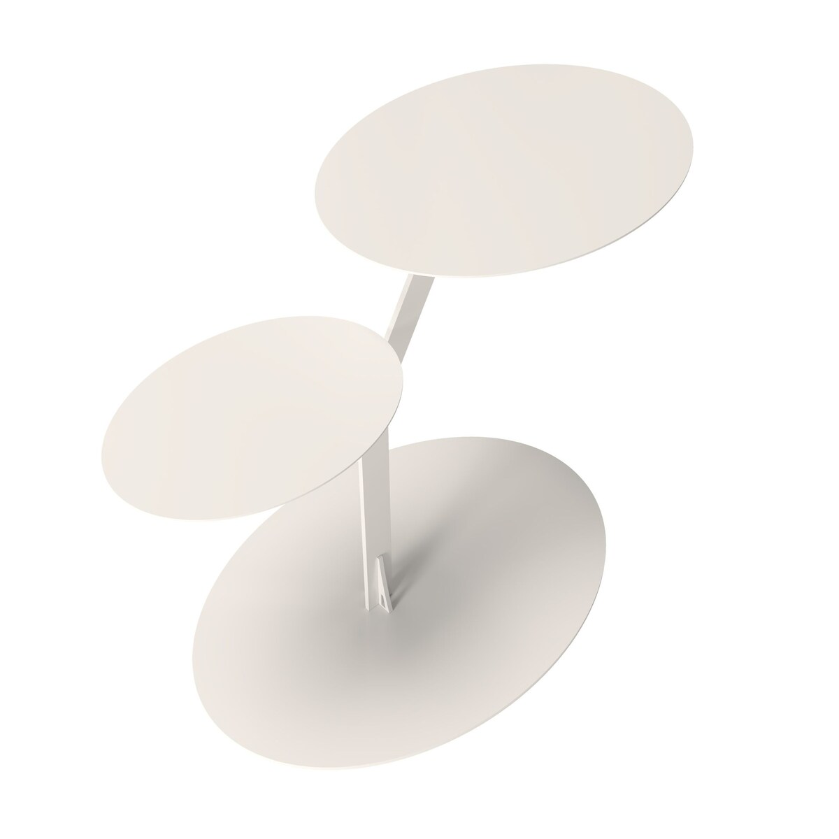 Stolik metalowy dwa blaty Iroko, kolor biały