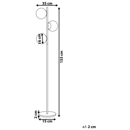 Lampa podłogowa metalowa złota WADI