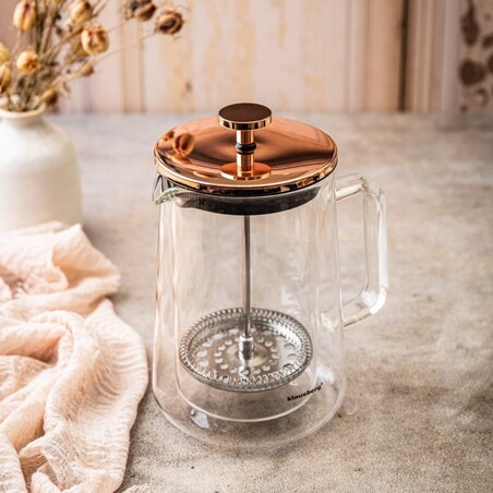 Zaparzacz do kawy herbaty 0.60L French Press różowe złoto KLAUSBERG
