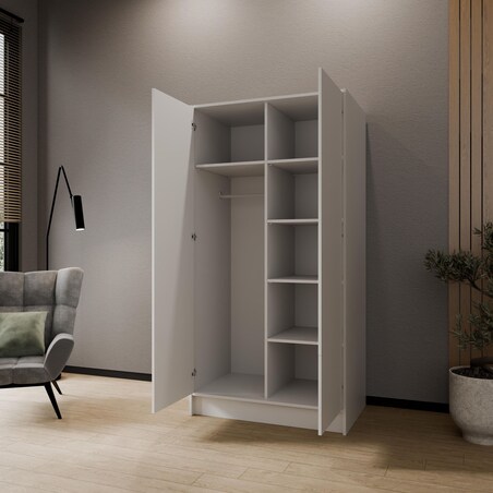 Szafa gładka 100 ALA bez lustra i bez uchwytów, biała