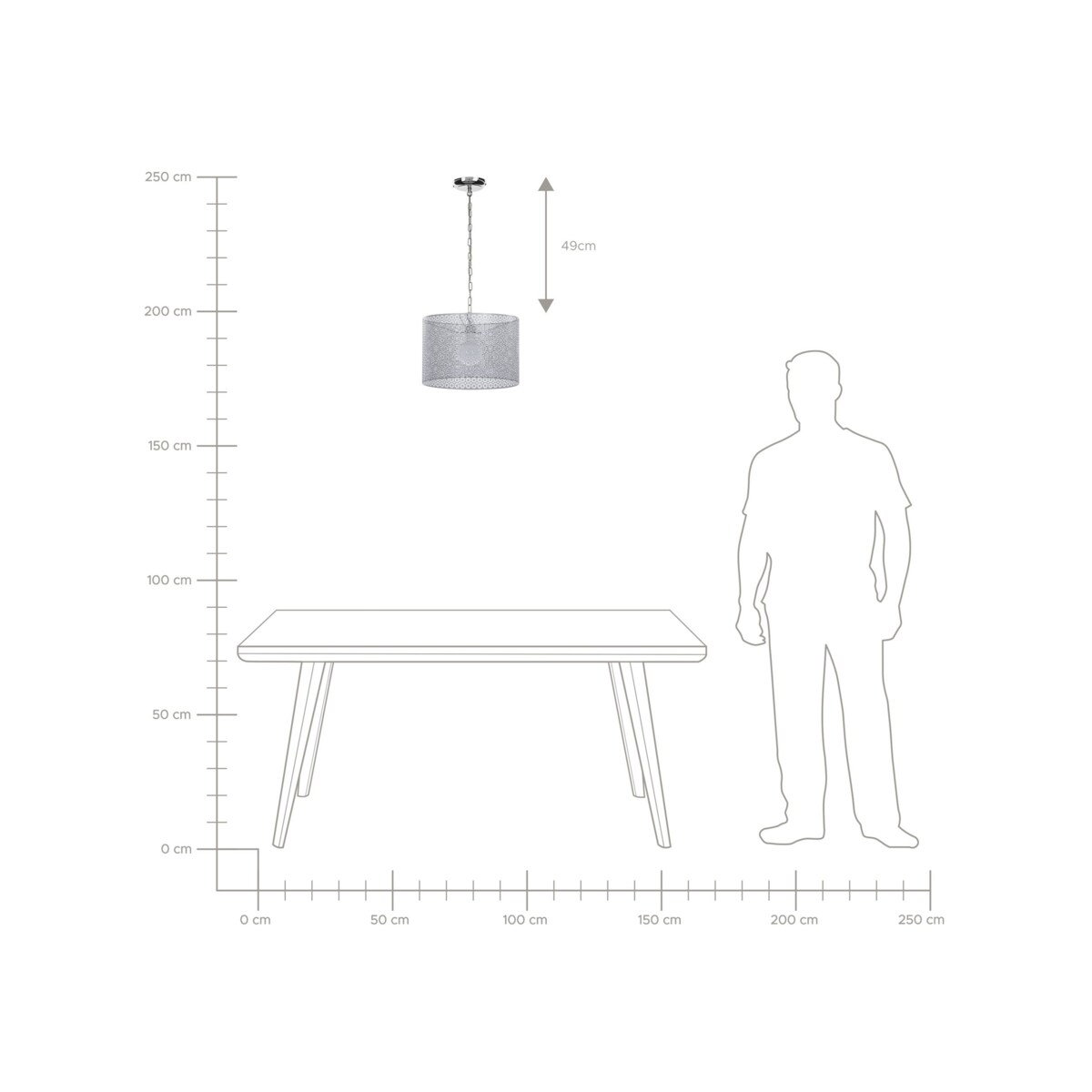 Lampa wisząca metalowa szara MEZEN