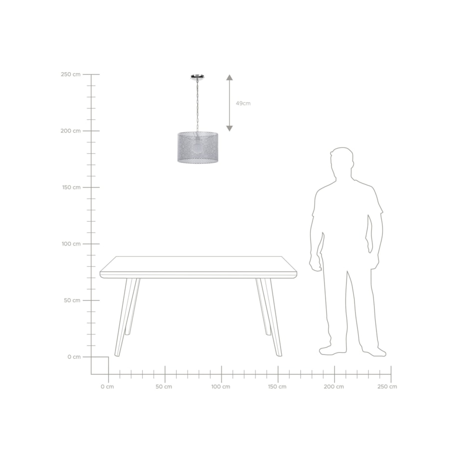Lampa wisząca metalowa szara MEZEN