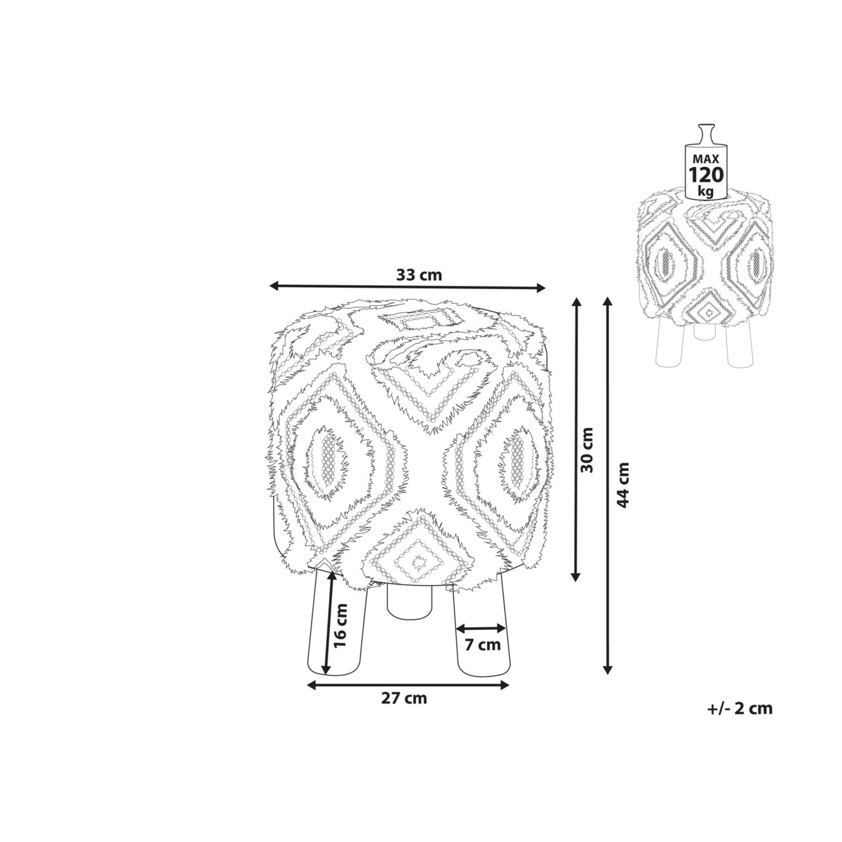 Stołek biało-niebieski AGRA
