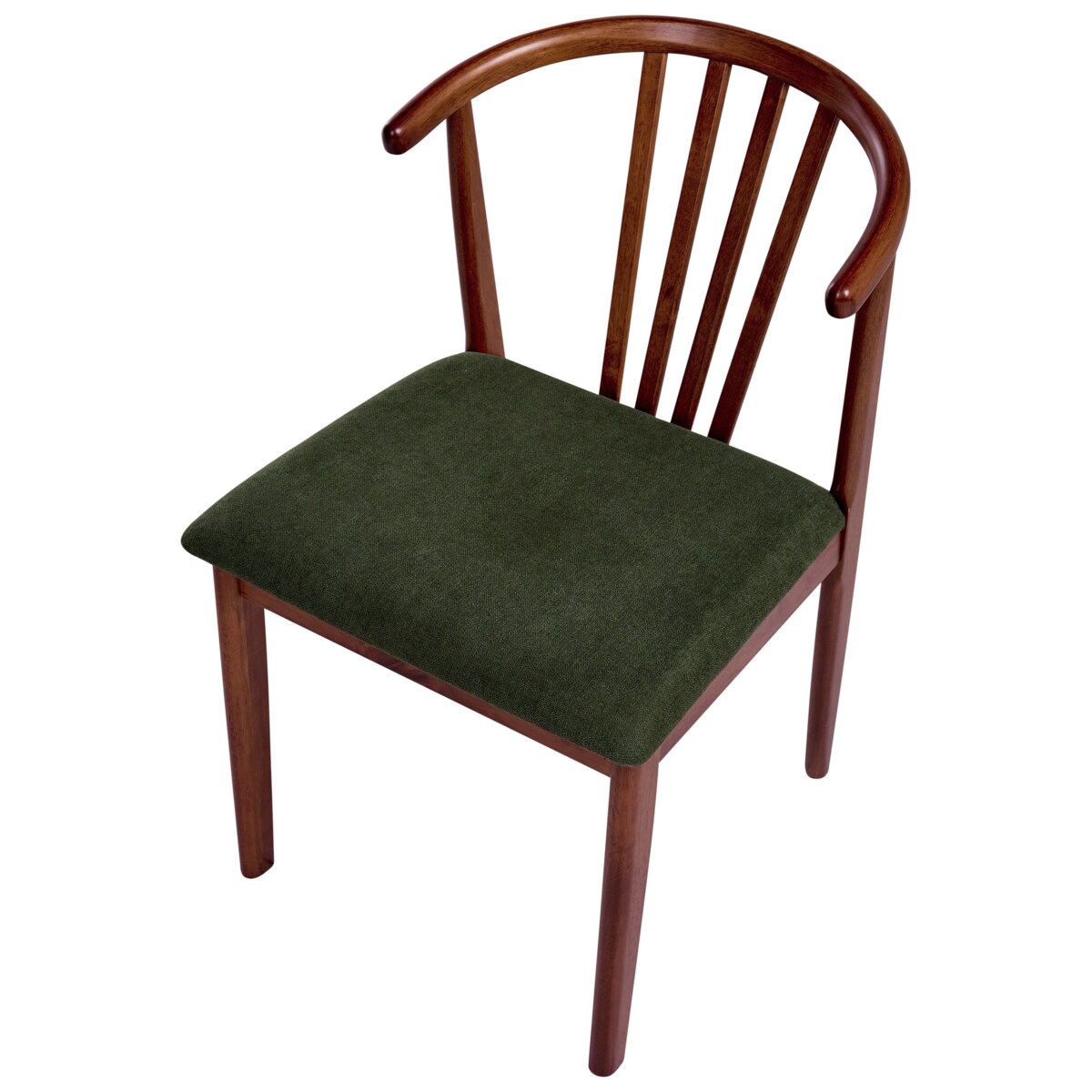 Zestaw 2 krzeseł do jadalni CRAIG Drewno Ciemny brąz/ zielony