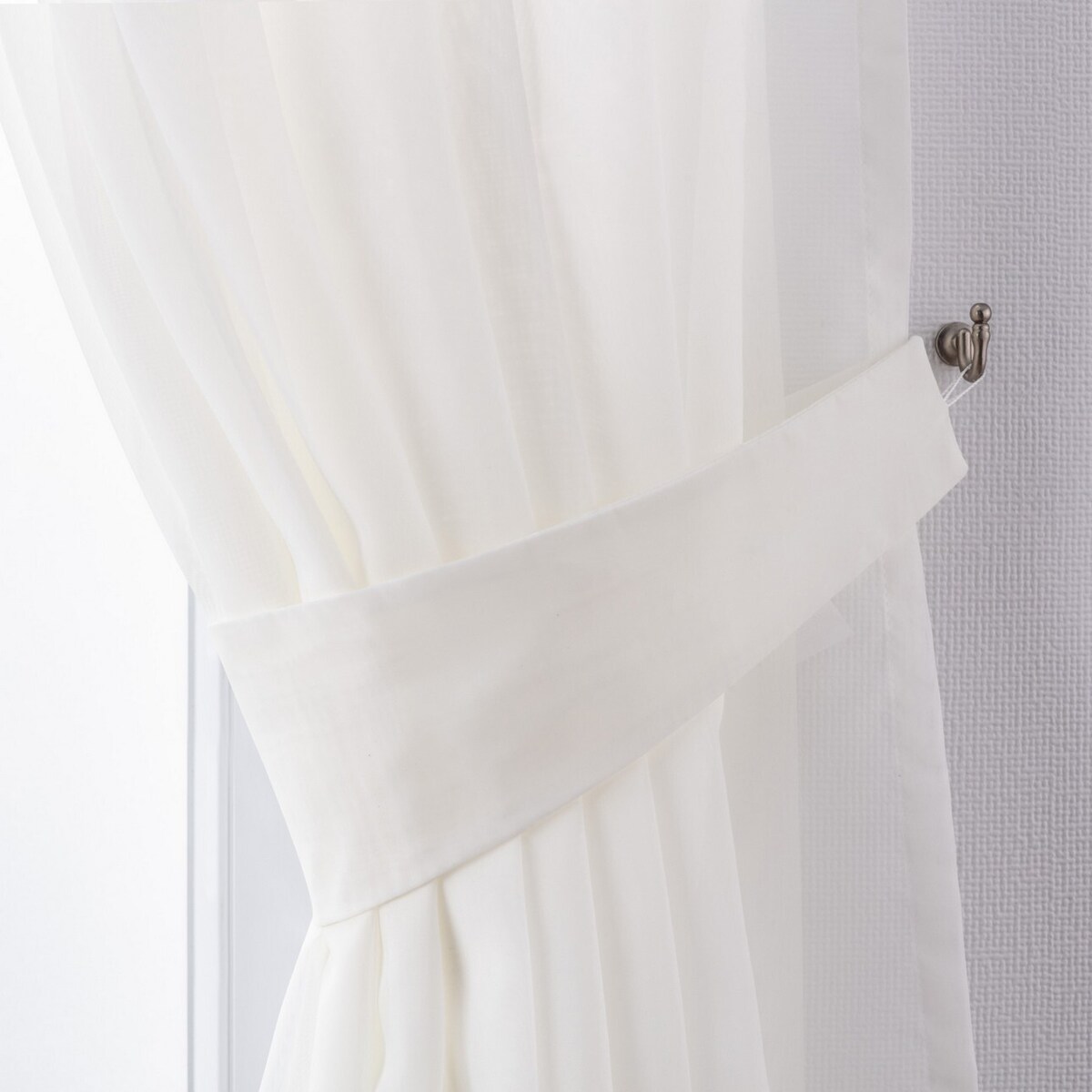 Podwiązka woalowa Victoria, ecru natural look, 12 x 70 cm, Woale i firany