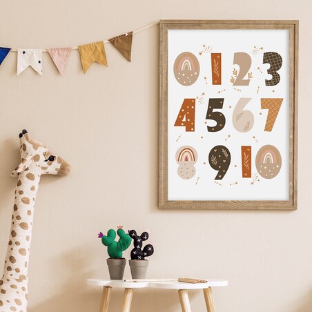 Plakat dla dzieci Liczby boho 2 30x40