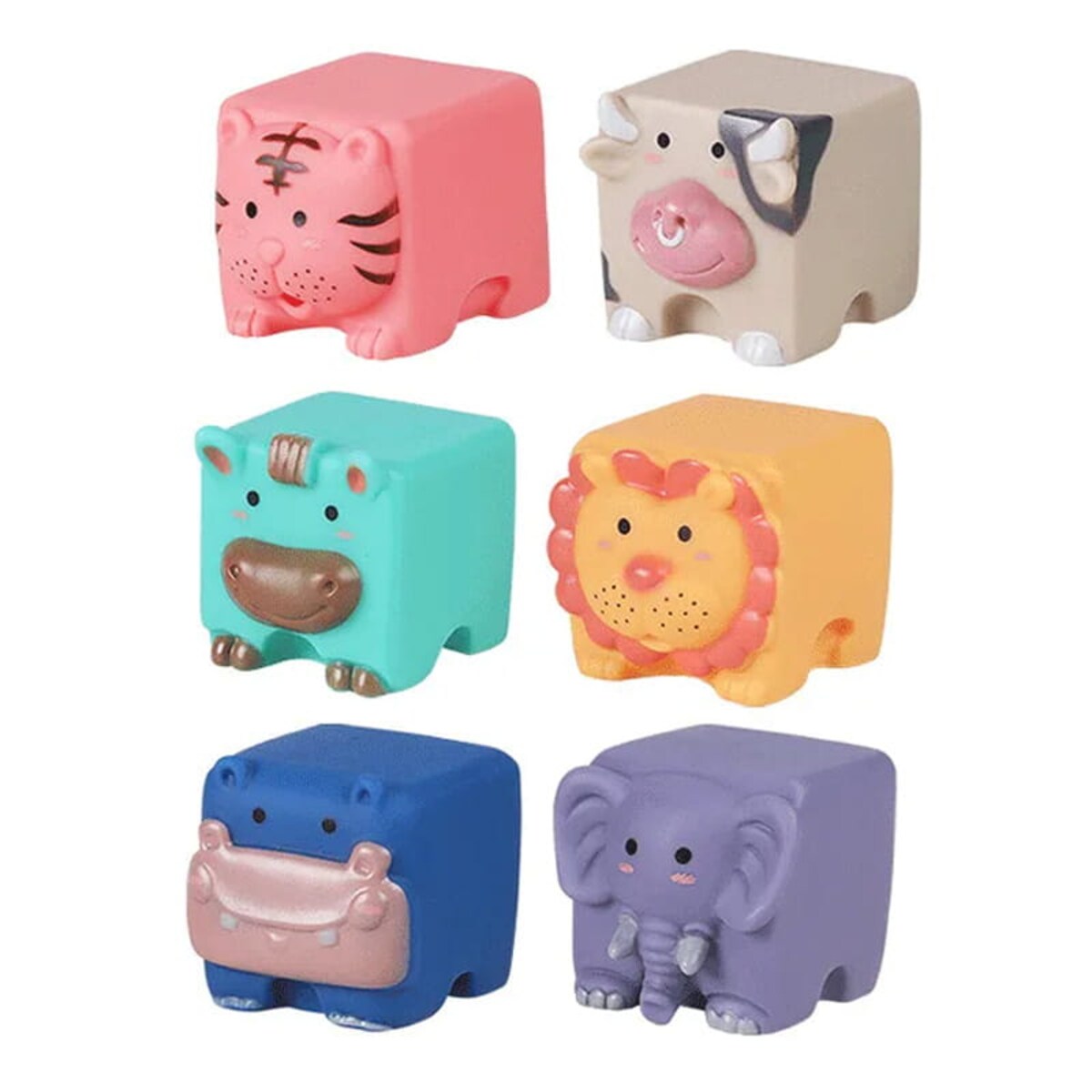 Zwierzątka ZOO - miękkie klocki sensoryczne 6 szt