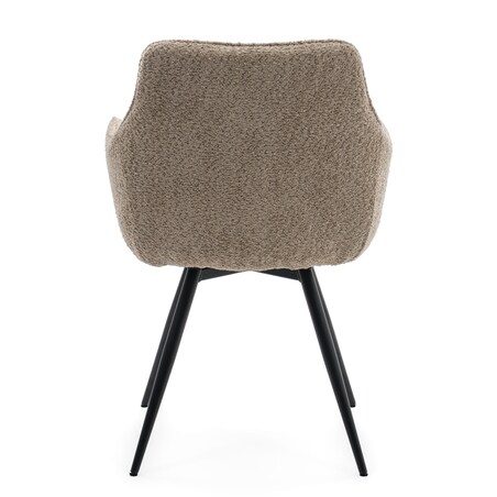 Krzesło tapicerowane obrotowe boucle do salonu QUATTRO beżowe