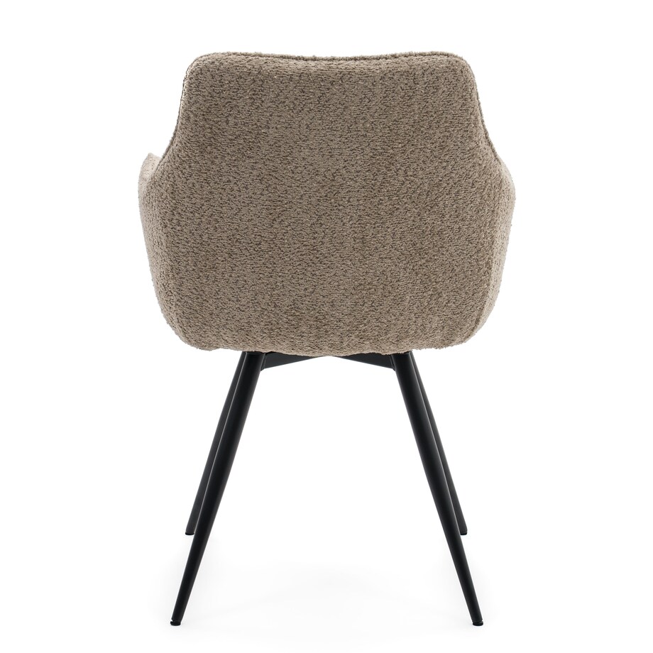 Krzesło tapicerowane obrotowe boucle do salonu QUATTRO beżowe