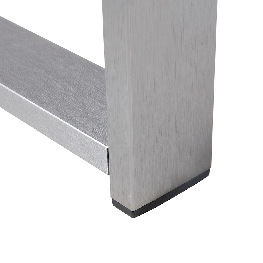 Stolik kawowy ogrodowy SALERNO 90 cm 50 cm Metal Jasnoszary