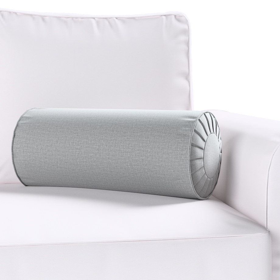 Poduszka wałek z zakładkami, ciemno szary welwet, Ø20 x 50 cm, Ingrid