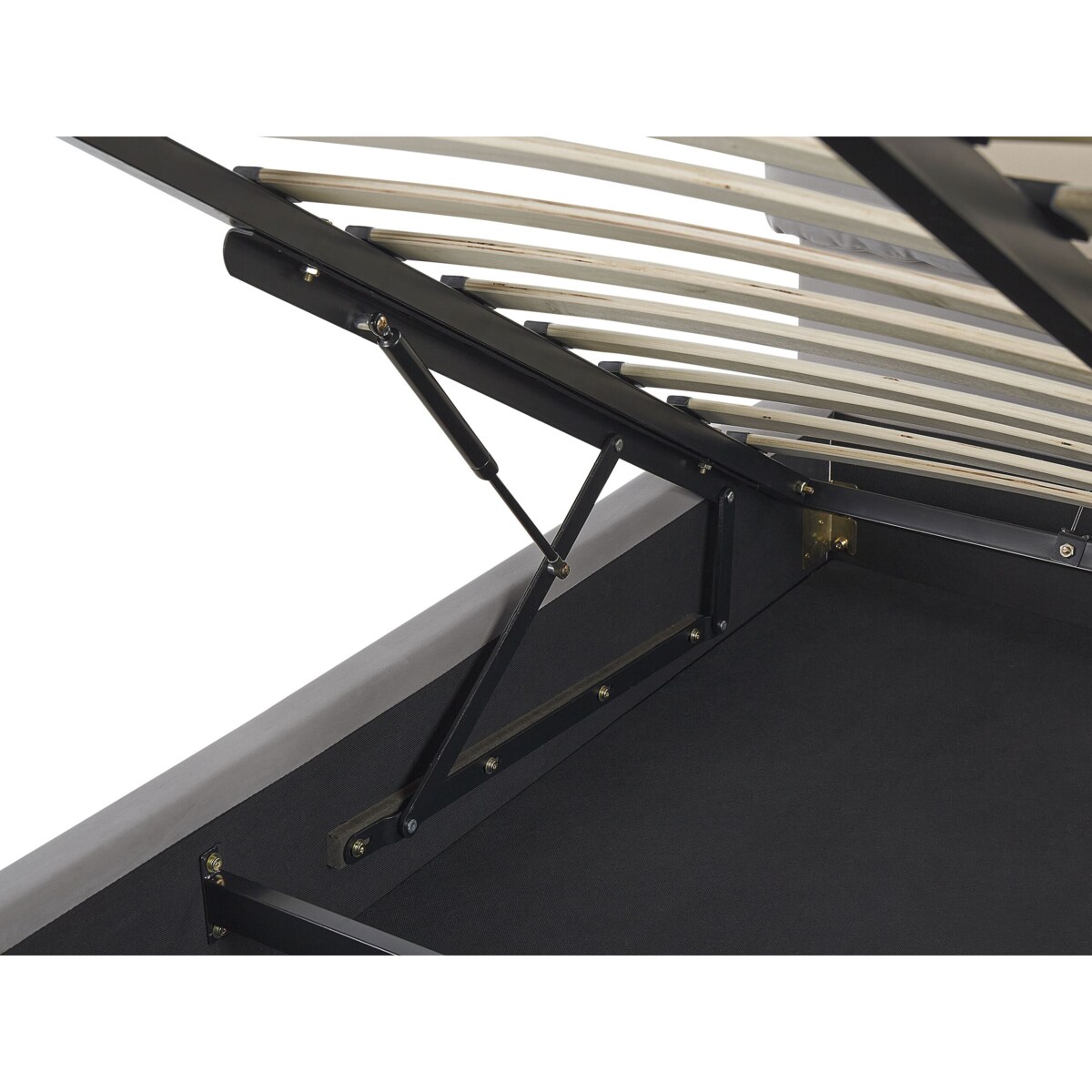 Łóżko z pojemnikiem welurowe 180 x 200 cm jasnoszare BATILLY