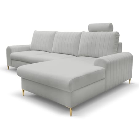 Elegancki narożnik MANGO z funkcją spania prawy - kolor popiel