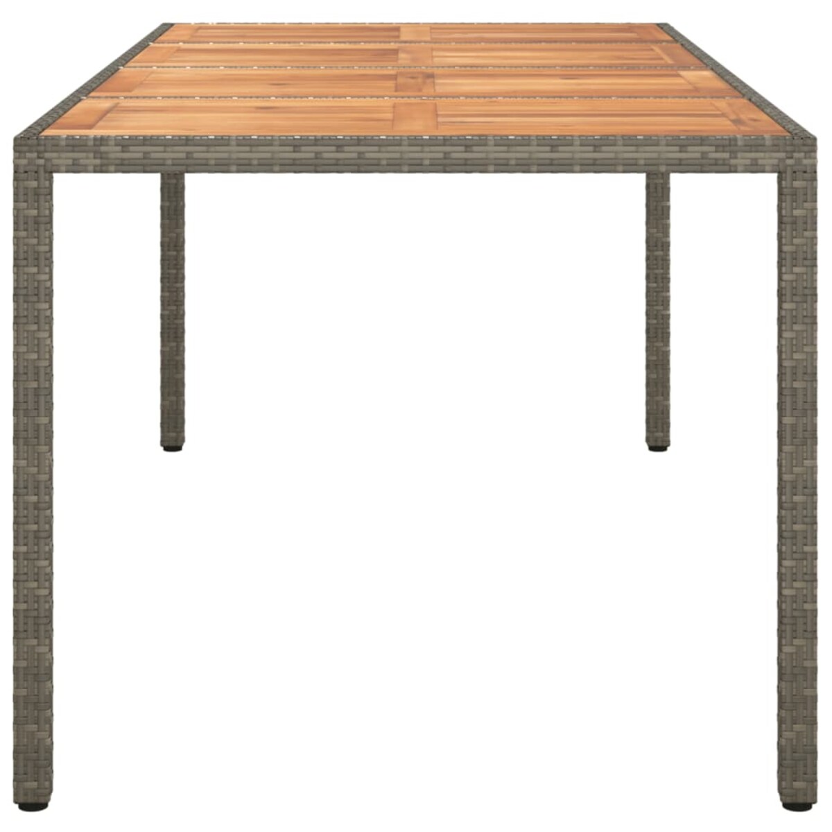 vidaXL Stół ogrodowy, 190x90x75 cm, rattan PE i drewno akacjowe, szary