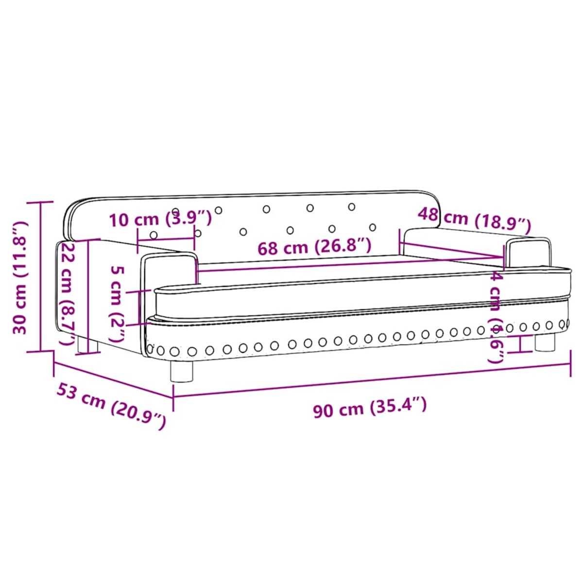 vidaXL Sofa dla dzieci, brązowa, 90x53x30 cm, sztuczna skóra